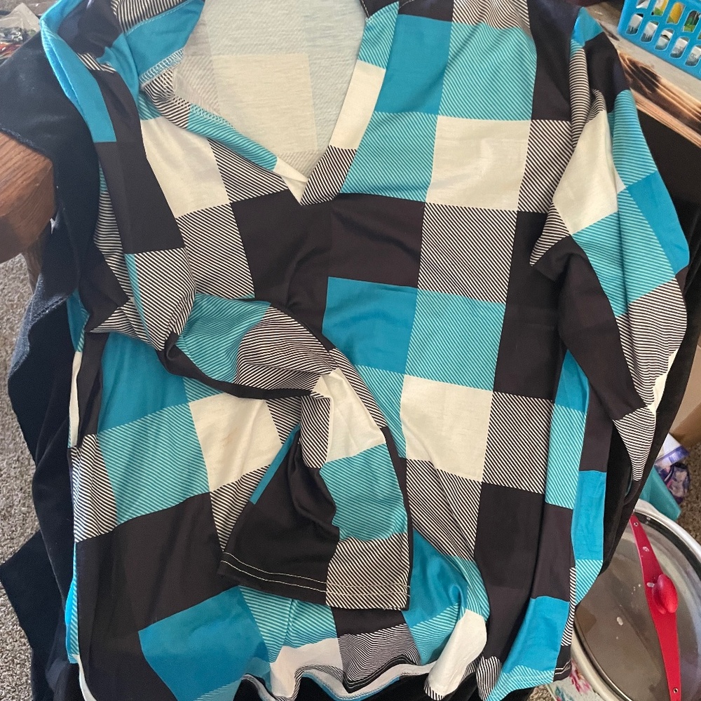 Plaid long sleep shirt